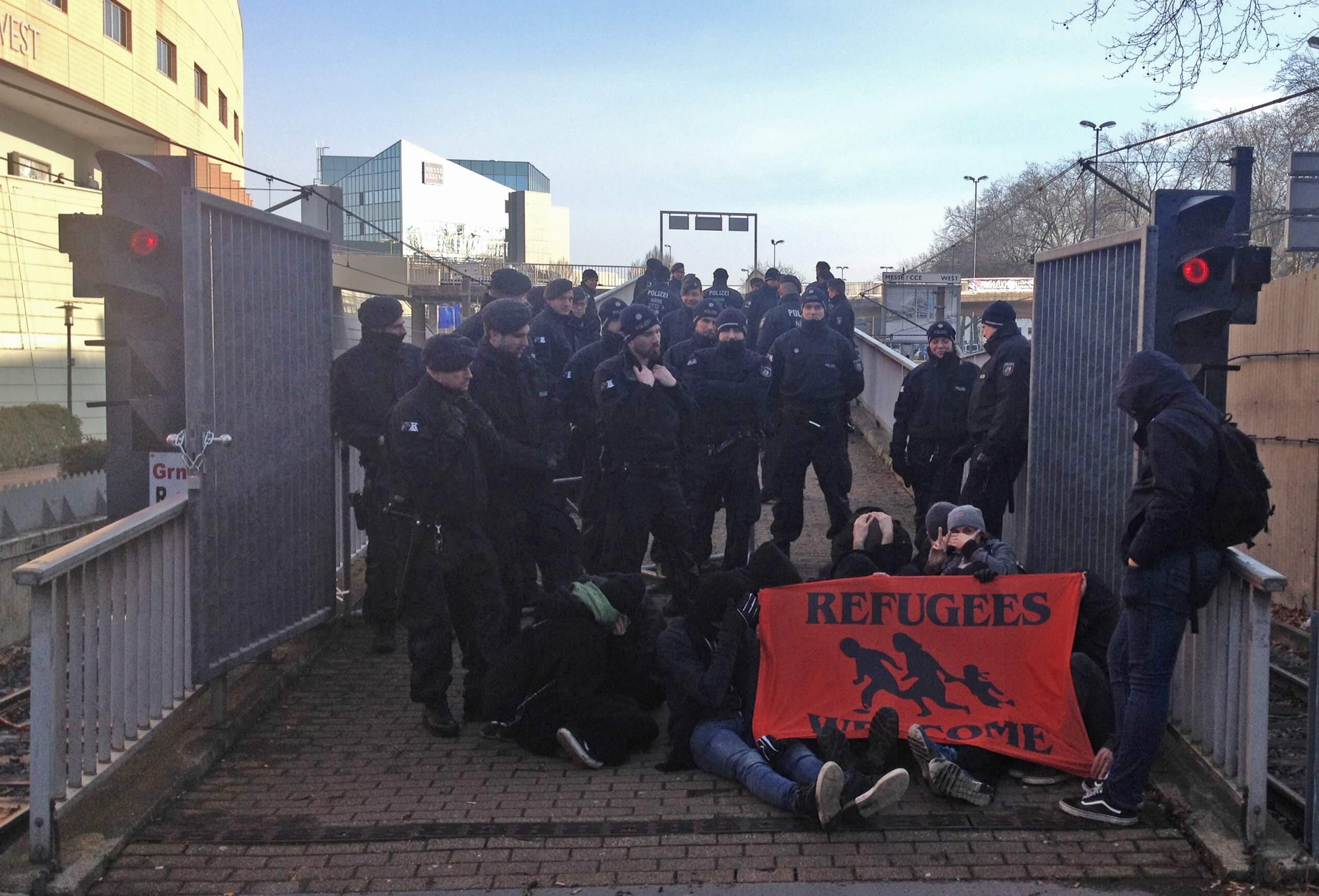 Proteste bei der AFD Landeswahlversammlung
